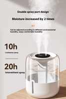 Nouvel Humidificateur Numérique à Double Pulvérisation Amélioré 2025, Portable, Grande Capacité 4 Litres, Brume Froide, Lumière Ambiante, pour la Maison
