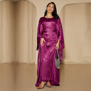 Nuovi Modelli 2024: Abaya Kaftan in Poliestere Lucido con Farfalle, <span class=keywords><strong>Vestito</strong></span> Lungo Tinta Unita con Cintura Regolabile Interna per Donne Musulmane - Product Image 5
