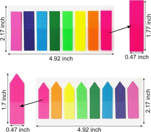 Customized color PET index label adhesive tag, waterproof arrow page number tag, self-adhesive high gloss index sticker for <b>book</b> - Product Image 2