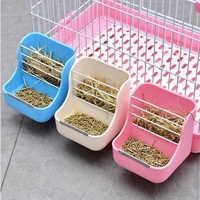 Boîte d'alimentation pour lapin et cochon d'Inde 2 en 1, support à herbe pour lapin, boîte d'alimentation fixe Totoro, fournitures pour animaux de compagnie, matériau en résine PP, bol à nourriture pour lapin