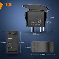 Interrupteur à bascule 12V 24V étanche ON-OFF-ON 4 broches pour voiture, camping-car, camion, quad, UTV, bateau