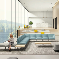 Ensemble de canapés de bureau modulaires modernes et simples en tissu profilé créatif pour le bureau à domicile et les salles d'attente d'hôtel