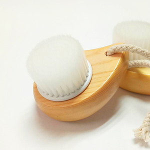 Profession elle Holzgriff Gesichts reinigungs bürste Benutzer definiertes Logo Weiche Nylon borsten Massage Bade bürsten Tiefen reinigungs wäscher - Product Image 4