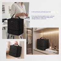 Sac de rangement pour vernis à ongles, trousse de maquillage, étui cosmétique 2 niveaux, grand porte-pinceaux de voyage, portable, professionnel, pour salon et artiste
