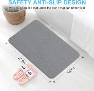 Alfombrilla de Baño de Piedra de Diatomita de Secado Rápido, Super Absorbente, Antideslizante y Natural para el Suelo del Baño, Fácil de Limpiar - Product Image 2