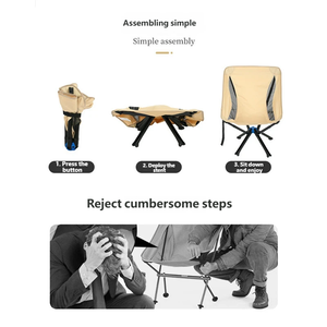 New Modern Outdoor Quick-opening Aluminum Alloy <b>Camping</b> Folding <b>Chair</b> Convenient <b>Moon</b> <b>Chair</b> Large Size - Product Image 6