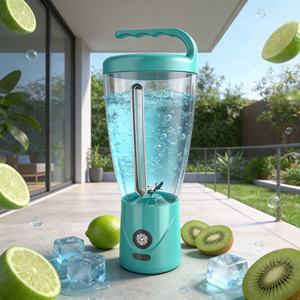 Blender portable de 1000 ml sans BPA, de qualité alimentaire, ABS, robuste, 6 lames, rechargeable par USB, mode turbo, anti-fuite, smoothies, voiture, extérieur - Product Image 6