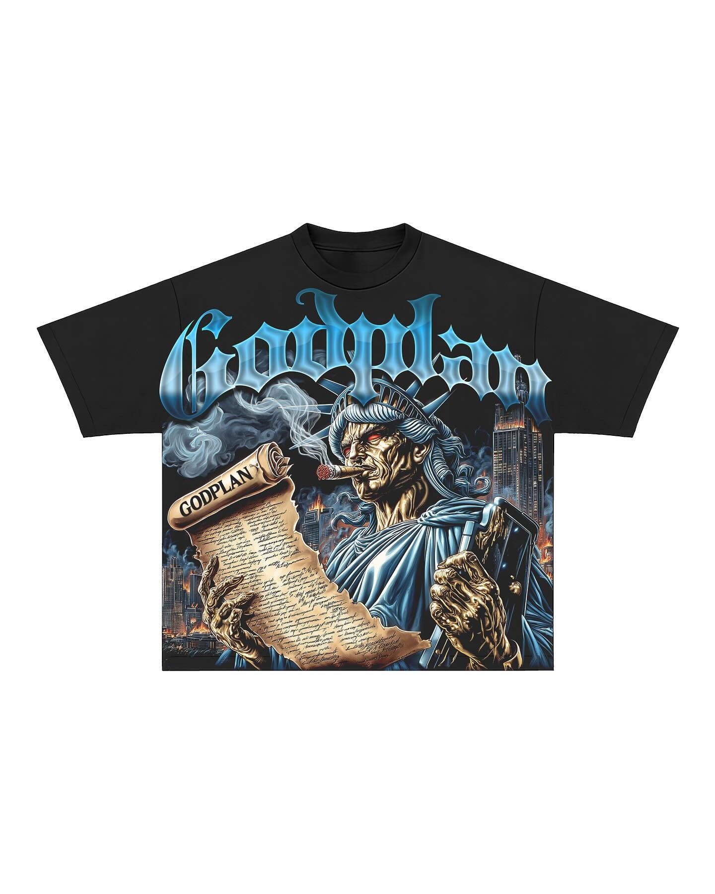 Black Sublimation Graphic T-shirts for Men
