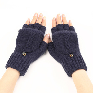 Gants d'hiver pour femmes HZS-25053, doigts visibles, côtelés, doublure moelleuse, <span class=keywords><strong>rabat</strong></span>, mitaines chaudes en tricot pour femmes - Product Image 6