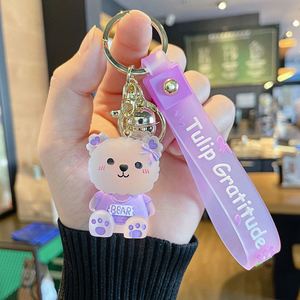 Wholesale Cute 3D Crystal Bear Keychain for Kids Children <b>Key</b> <b>Ring</b> Keyrings Hanging Pendant - Product Image 4