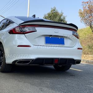 Para Honda Civic 11.ª generación Hatchback 2021-2024, kit de carrocería difusor divisor de labio de parachoques trasero negro mate, protector de parachoques, tuning - Product Image 4