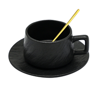 Tasse à café et thé en verre borosilicaté couleur unique OEM/ODM Verres de couleur Tasse à eau avec plaque de bois Cuillère en acier inoxydable