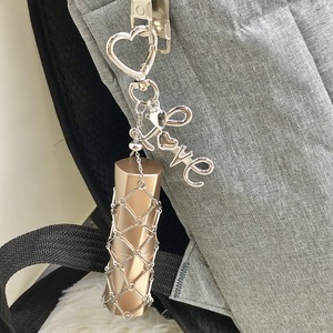 Pendentif d'amour original et raffiné, pendentif de sac, pochette en maille pour rouge à lèvres faite à la main, porte-clés en acier inoxydable - Product Image 2