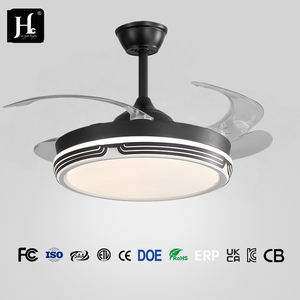 708 Household Simplicity Tri Color 42 Inch <b>Modern</b> <b>Ceiling</b> <b>Fan</b> LED Lamp 110 220V Invisible Blade Remote Control - Product Image 2