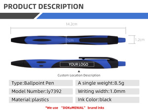 School Plastic Cheap Multicolored <b>Ballpoint</b> <b>Pen</b> Signature <b>Pens</b> with Press OEM Retractable Custom Printed logo - Product Image 2