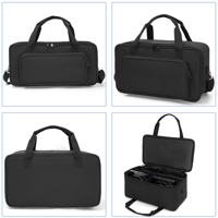 Sac de rangement en cuir pour projecteurs, rembourré 5/16 pouces, avec séparateurs, poignée et bretelles, noir, pour 4 projecteurs PAR, vente en gros