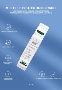 Многофункциональный сетевой и электрический разрядник (2-в-1) 100/1000 Мбит/с RJ45 для монтажа на DIN-рейку, защита от молний для центров обработки данных и коммуникационных помещений - Product Image 2