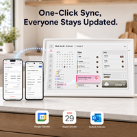 Tableau d'organisation familiale numérique intelligent 15,6 pouces avec Wi-Fi et calendrier, la meilleure alternative au fenêtre panoramique, compatible avec l'application Whale Framely et Google/Outlook/iCloud