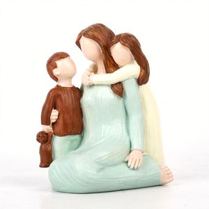 Estatua de Ángel Madre e Hijo Hecha a Mano en Resina, Figura de Amor Familiar para Decoración del Día de la Madre - Product Image 1