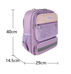 Mochila con logotipo personalizado de tres colores para niños, animada y bonita con tela Oxford y patrón de letras - Product Image 3