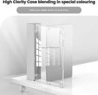 Étui intelligent transparent en cuir PU pour tablette avec support pour stylet, antichoc, étanche, magnétique et fonction veille automatique pour tablette