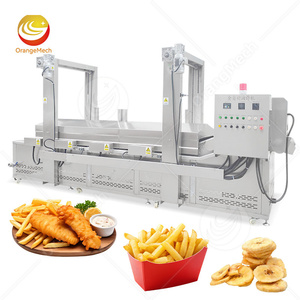 Machine à frire industrielle automatique continue pour snacks, machine à frire à convoyeur pour chips de pommes de terre croustillantes à l'oignon, friteuse - Product Image 2