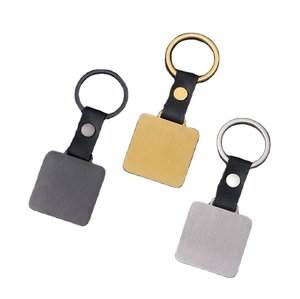Llavero de Cuero con Hebilla Cuadrada de Acero Inoxidable, Resistente, para Grabado Láser e Impresión UV a Color, Venta al Por Mayor - Product Image 1