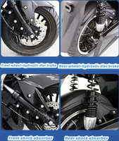 Moto Carguero à essence 150cc monocylindre refroidi par air, moteur sans balais Euro 4 EEC, scooter moto avec freins à disque