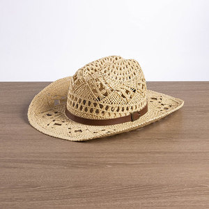 Vente en gros de ceinture en vrac en <span class=keywords><strong>cuir</strong></span> Western LOGO PERSONNALISÉ HOLLOW Texas Ranger Unisexe Acheter Papier Jazz Paille Cowgirl Chapeau Femmes - Product Image 2
