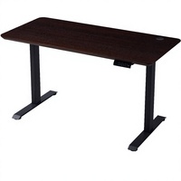Bureau assis-debout électrique réglable en hauteur, poste de travail de bureau, table en bois, structure en métal