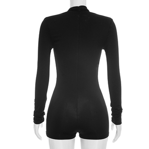 Viviblook D26RP245 Mono de otoño para mujer, mono sexy de manga larga con cuello en V profundo, mono informal ajustado de una pieza - Product Image 4