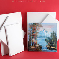 Toile de peinture carrée en coton pur, étirée, imperméable, blanche pure, quatre couches, sans acide, apprêtée, 20x25cm, vente en gros