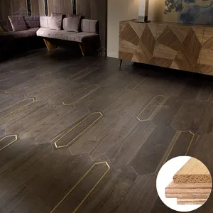 Amerikaanse Zwarte Walnoot Geconstrueerde Parket Walnotenvloer Voor Indoor Design Amerikaanse Notenhouten Vloeren