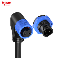 Ensemble de connecteurs mâle et femelle M12 à 2 broches, 90 degrés, surmoulés, 7A 300V IP67, câble à angle droit