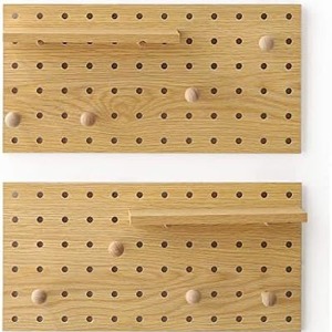 Wooden Wall <b>Shelf</b> Pegboard Storage <b>Rack</b> Rectangle Adjustable Wall Mounted Type Multi Color Panel Entryway Display <b>Rack</b> - Product Image 4