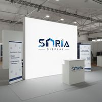 Fondo de tela tensada de aluminio plegable portátil de 8x8 pies para fotomatón, pancarta impresa por sublimación para eventos