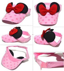 Sombrero con orejas de ratón para bebés, niñas pequeñas, <span class=keywords><strong>visera</strong></span>, sombrero ajustable con lunares, <span class=keywords><strong>gorra</strong></span> de béisbol vacía con lazo para niños de 3 a 5 años - Product Image 4