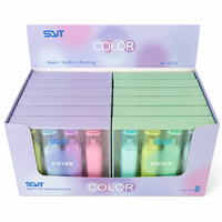 Surligneurs colorés de haute qualité, 8 couleurs, pointe en forme de hache, encre longue durée, sans bavure, pour le dessin en classe et le marquage au bureau