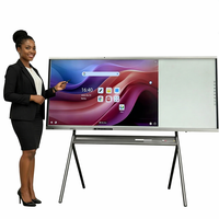 Pizarra Interactiva EIBOARD de 65 Pulgadas, Pizarra Inteligente 4K LED con Lápiz IR, Táctil, Antideslumbrante, para Grupos Pequeños, Tutorías, Enseñanza en el Aula