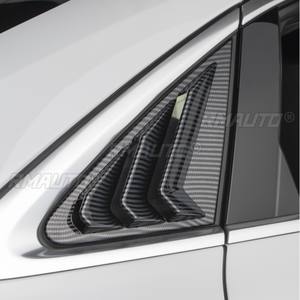 Cubiertas Decorativas para Ventilaciones Laterales de Ventanillas Traseras de ABS para Automóvil, Color Negro Fibra de Carbono, para Audi A3 8Y Sedán 2020 2021 2022 - Product Image 5