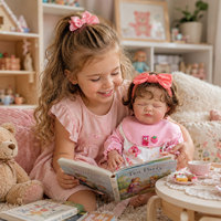 BAkwbwBY Poupée Reborn 18 Pouces Endormie Corps en Tissu Souple Yeux Fermés Cheveux Implantés Bébé Fille Réaliste Cadeau