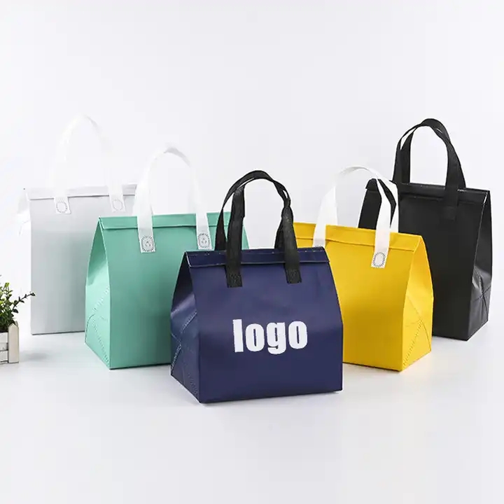 Chanseen 12-Pack Insulated Takeout Bags - Disposable Cooler Bags For Food Delivery, 6 Colors