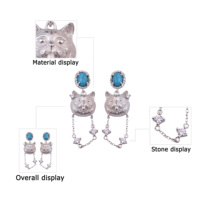 Boucles d'oreilles créoles en argent 925 pour femme, avec accents turquoise, plaqué platine, bijoux fins tendance pour mariage, fiançailles, anniversaire, fête