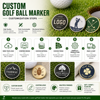Marqueur de balle de golf en métal moulé sur mesure avec design gratuit, logo gravé sur poteau métallique, marqueur de balle de golf vierge pour souvenir de parcours de golf