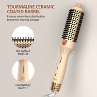 Lena 1.25 pouces ionique Air chaud Styler volumisé thermique brosse à cheveux ronde peigne céramique chauffée cheveux brosse à friser