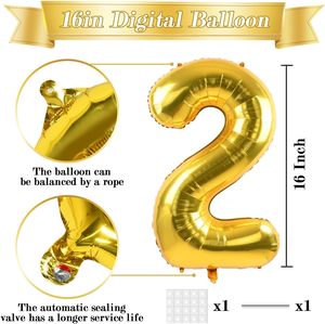 Ballons Chiffres en Aluminium Brillant de Haute Qualité pour Fêtes, Tailles 16, 32, 40 pouces, Vente en Gros Chine - Product Image 2