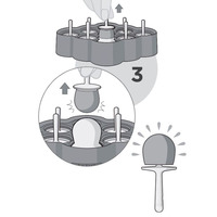 Moule à sucettes glacées en silicone de qualité alimentaire personnalisé avec emballage à marque privée, moule à glaces avec logo pour usage promotionnel et commercial