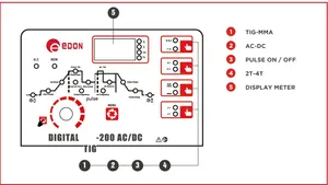 Mesin las tig de soldar stainless TIG aluminium INVERTER Nadi AC DC TIG-200 EDON