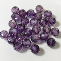 Perles en forme de boule à facettes Offre Spéciale d'usine cz zircone cubique de couleur améthyste pour pierres précieuses en vrac