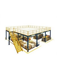 HONGXIN Étagère de mezzanine robuste personnalisable à 2-3 niveaux, sans boulons, à rivets, en acier laminé à froid, finition thermolaquée, anti-corrosion